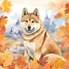 >SALE<5D DIY Full Round Drill Diamond Painting Maple Leaf Puppy Kit Home Decor 30x30cm
