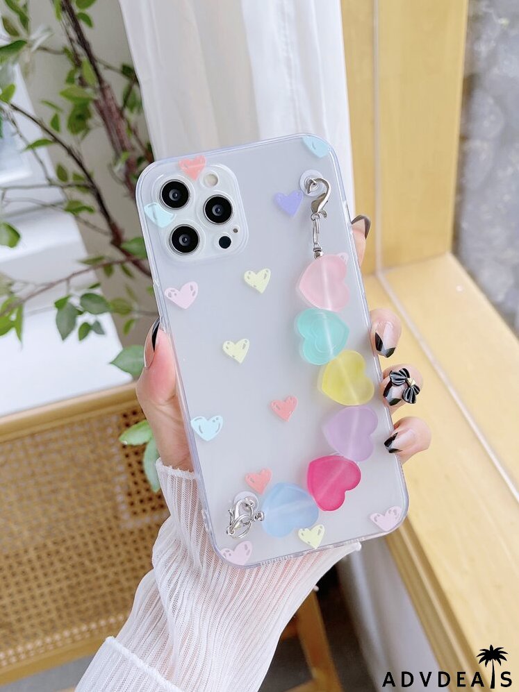 Heart Pattern Hand Strap Phone Case