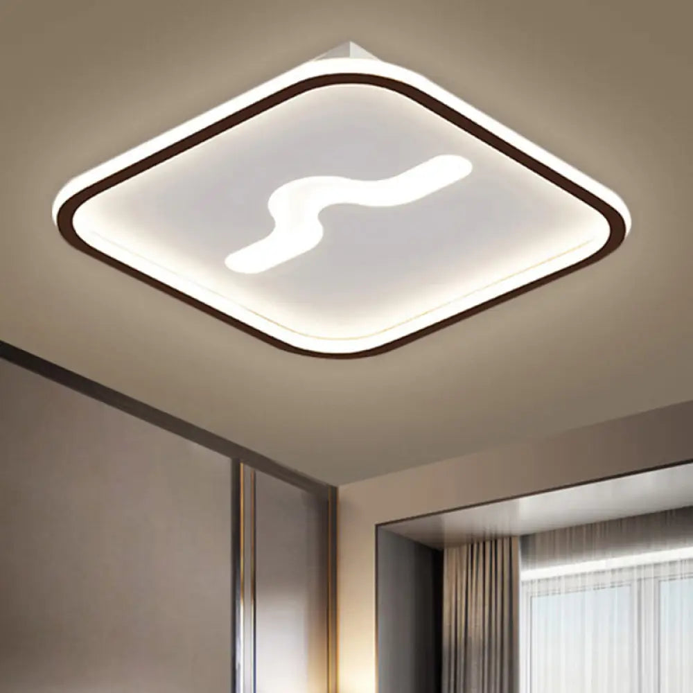 Nordic 16&rsquo;/19.5&rsquo; Flush Mount Led Ceiling Light In Metal Black/Gold With Warm/White Black / 16&rsquo; Warm