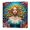 uk.everydayedeals DIY Pearl Painting With Frame - Handmade Self-Adhesive Pearls - Mermaid(25*25cm)