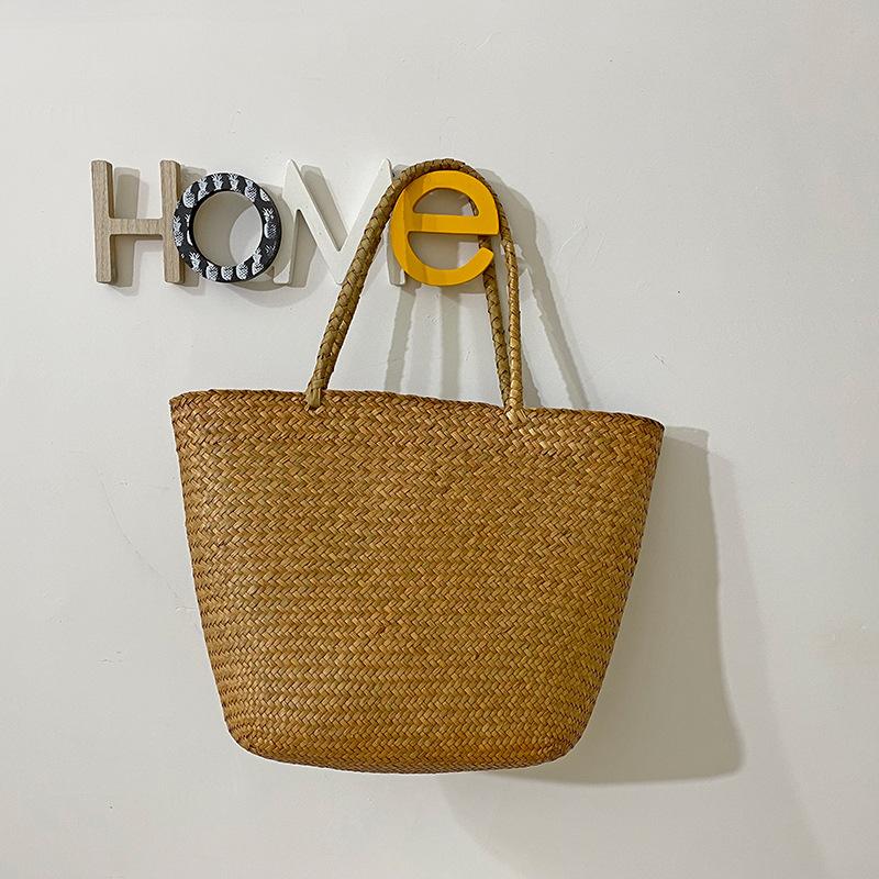 Elderly Ladies Straw Woven Tote Bag
