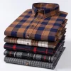 New Men's 100% Cotton Plaid Casual Long Sleeve Shirt