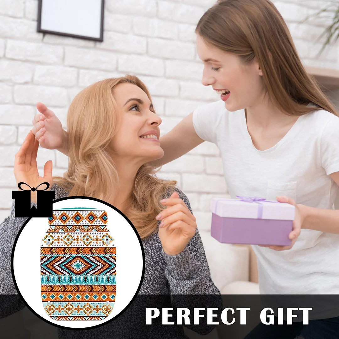 Mandala Acrylic Double Sided Special Shape Diamond Painting Vase for Home