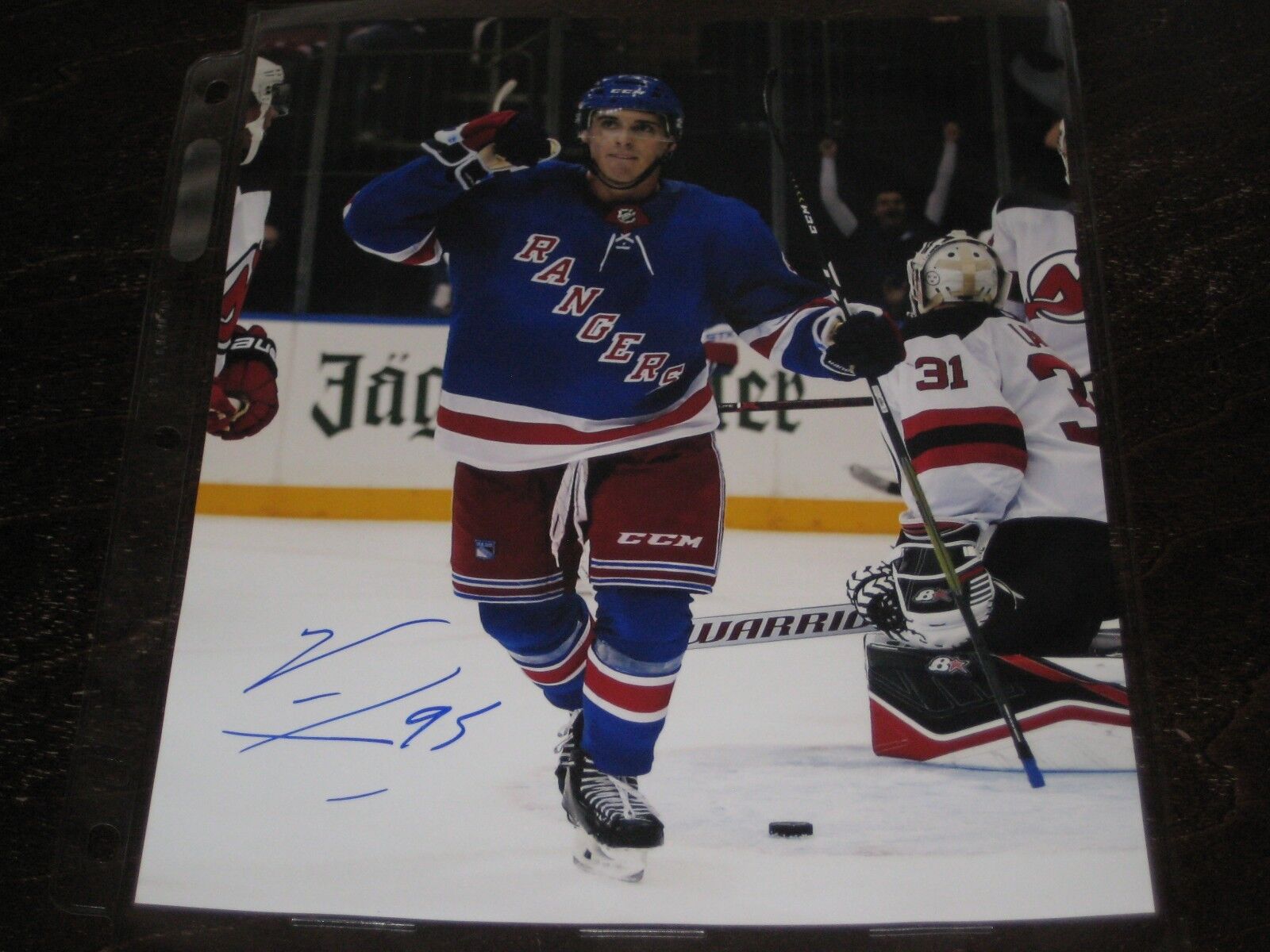 VINNI LETTIERI autographed NY NEW YORK RANGERS 8X10 Goal