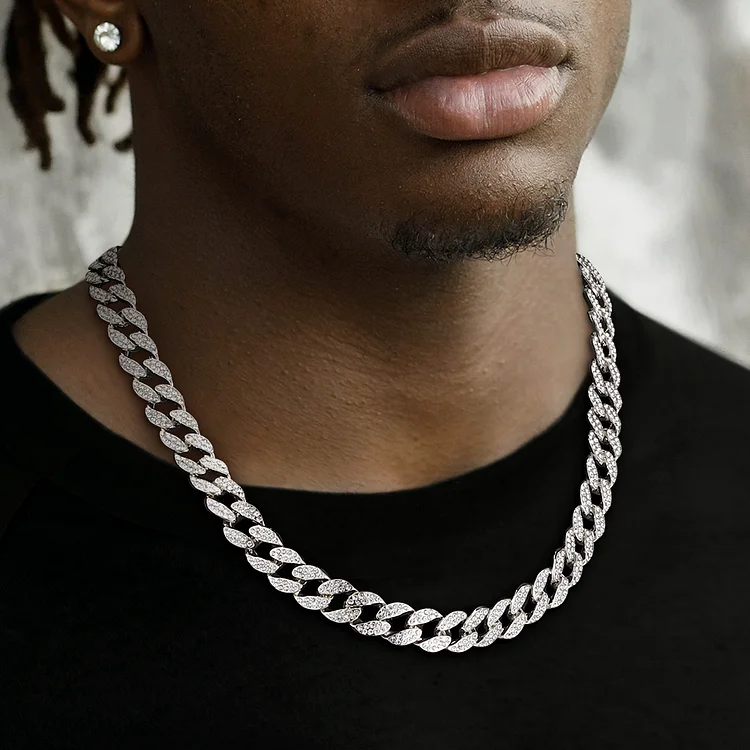 13MM Full Iced Out Paved Miami Curb Cuban Chain-VESSFUL