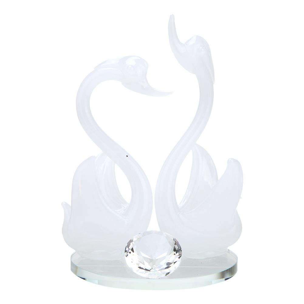 

Color Crystal Swan Figurines Diamond Ornaments DIY Gift Home Decor (White, 501 Original