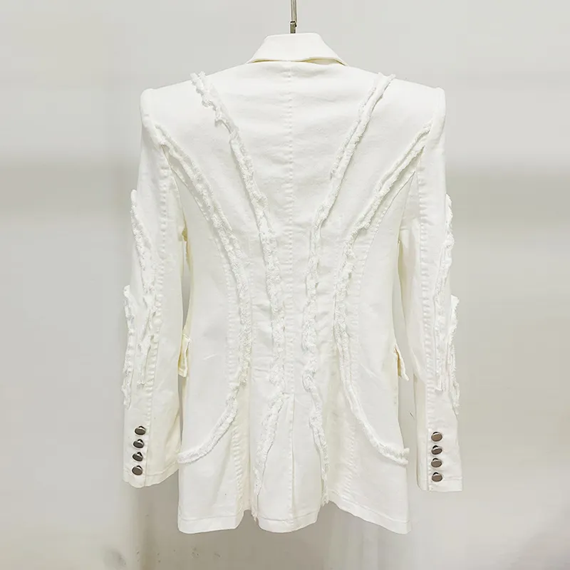 Nigikala Nigikala New Star Fashion Thick Shoulder Pad Tuxedos Denim Jacket Jeans