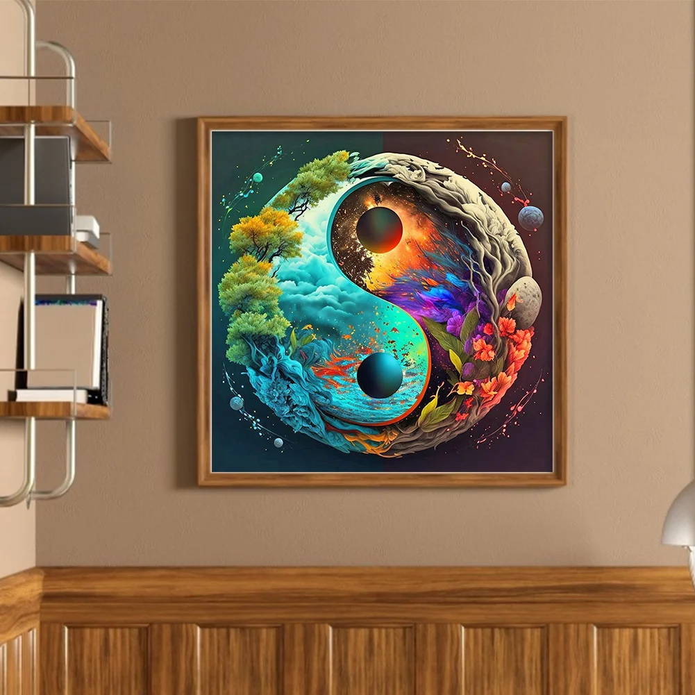 11CT Full Stamped Cross Stitch - Tai Chi(Canvas|40*40CM)