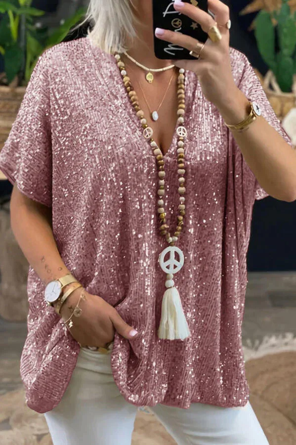 Trophy Wife Sequin Loose Fit Top