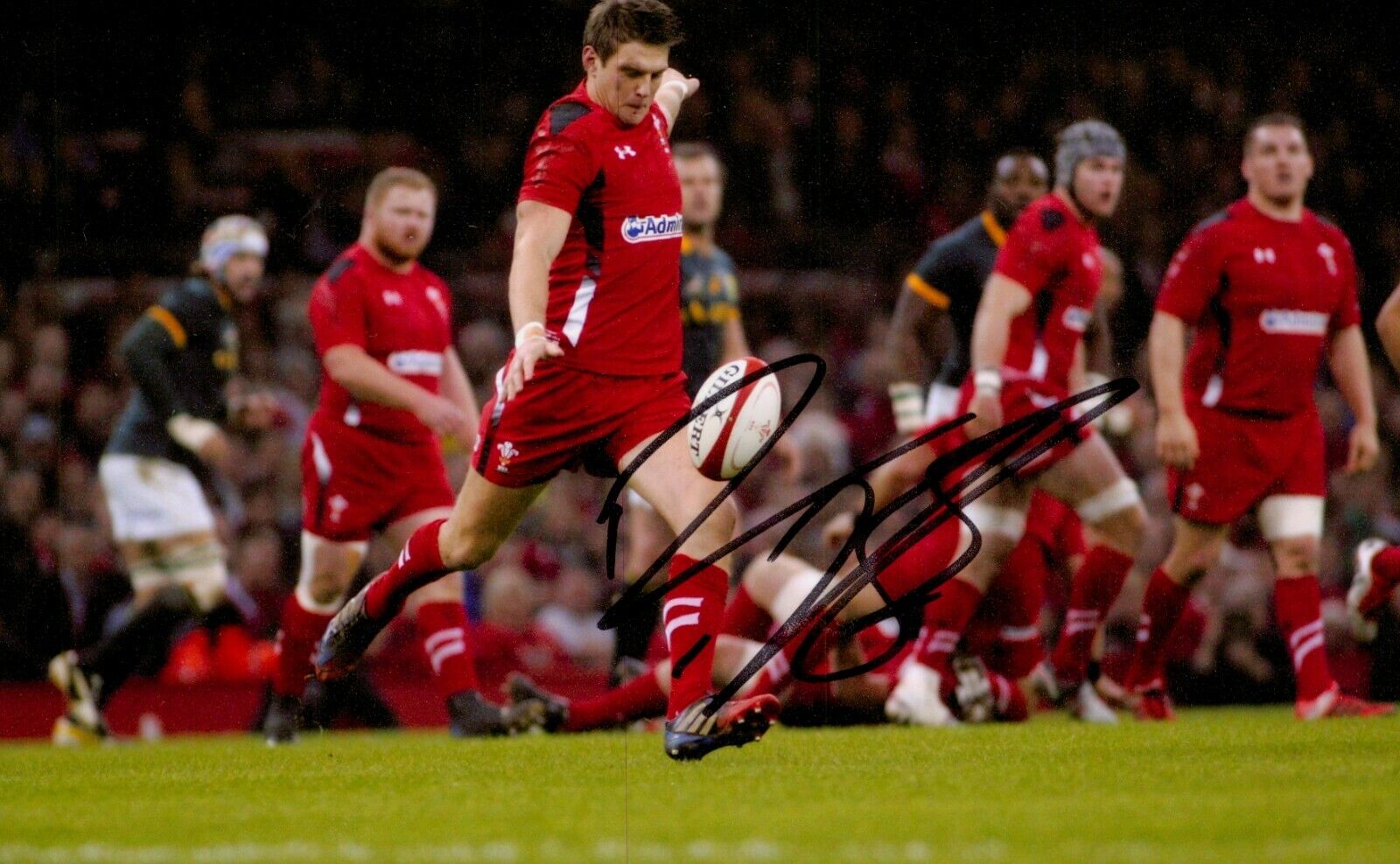 Dan Biggar Signed 6x4 Photo Poster painting Wales Rugby Union Northampton Saints Autograph +COA