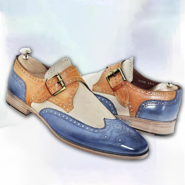 Men Vintage Buckle Leather Brogue Dress Shoes
