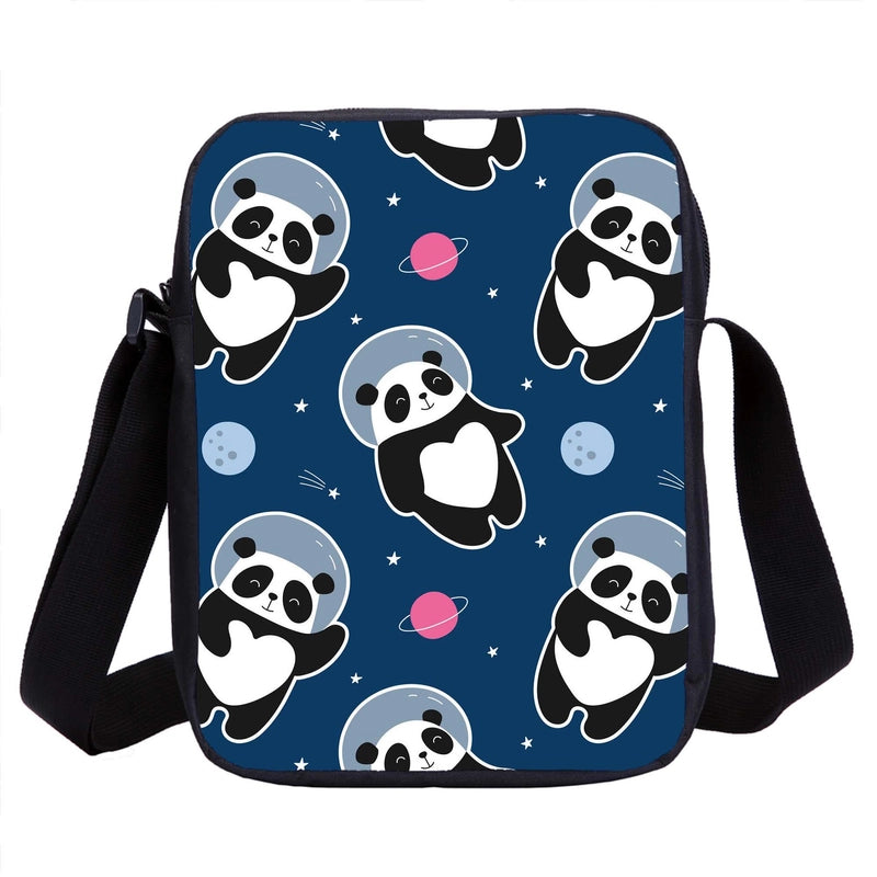 Halloween Unisex Polyester Printing Pumpkin Panda Vintage Style Square Zipper Crossbody Bag