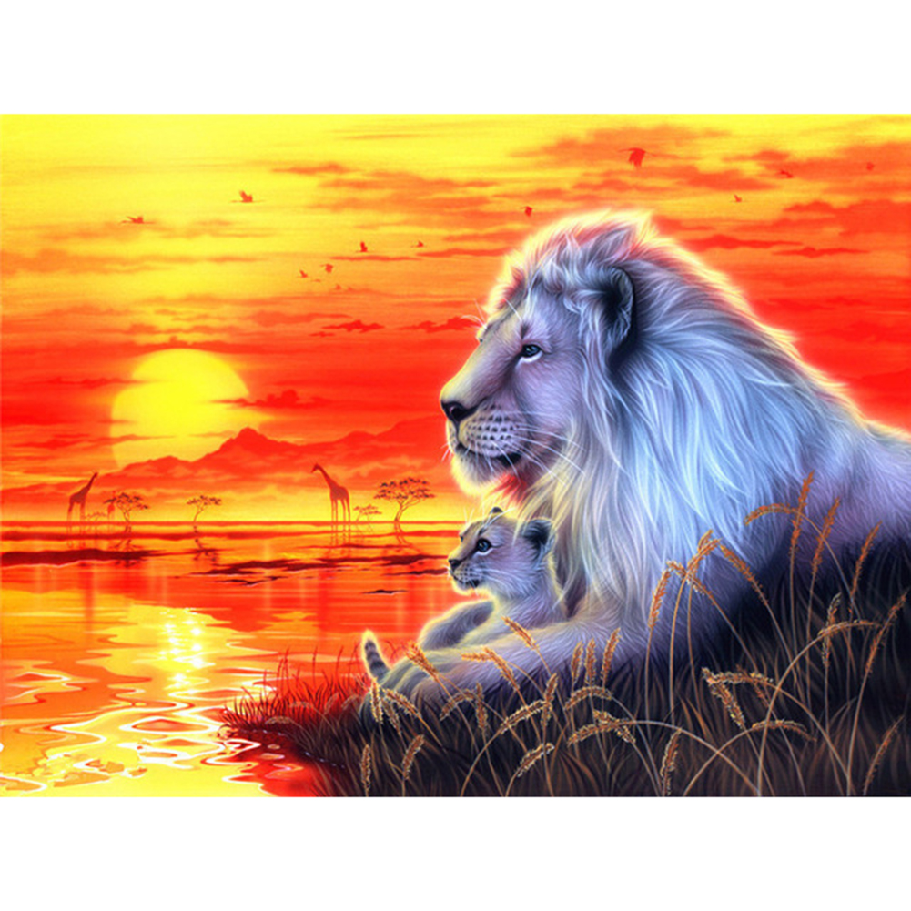 

40*30CM - Round Drill Diamond Painting - Lion, 501 Original