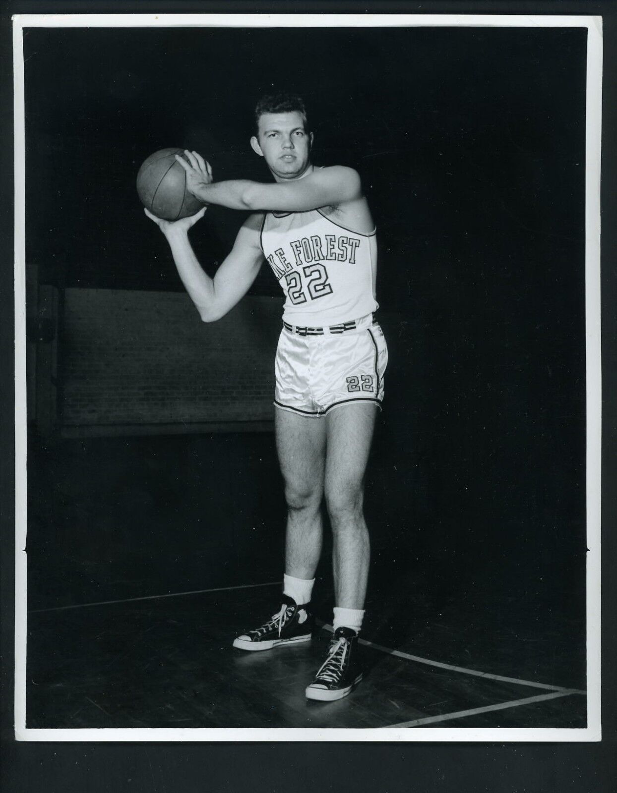 Stan Najeway 1951 Press Original Photo Poster painting Wake Forest Hall of Fame for Basketball