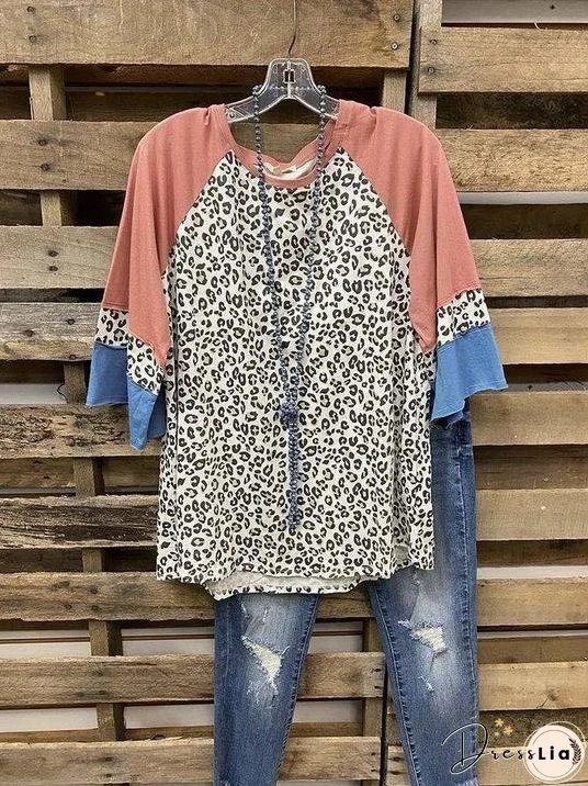 Casual Shift Leopard Shirts & Tops