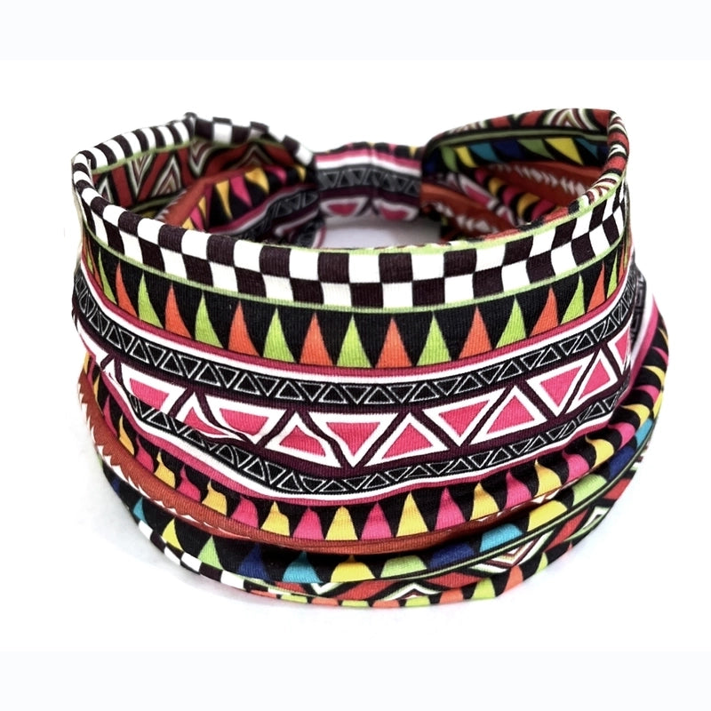 Women’s Hair Band African Print Pattern Wide Edge Elastic Knot Sports Yoga Headband Women’s Headwear Hair Accessories