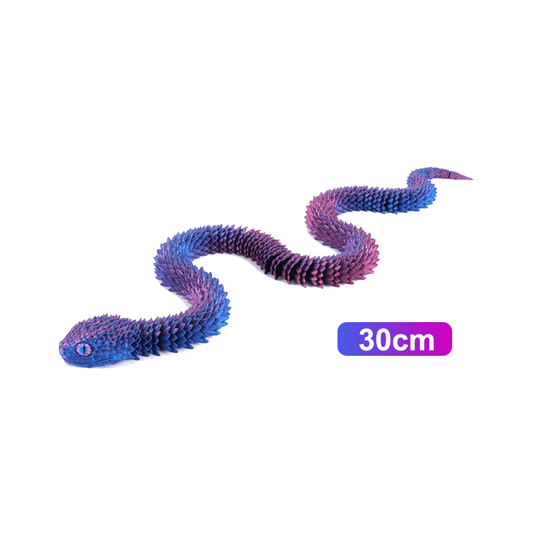 Tegooe 3D Printed Articulated Snake Figurine - Flexible Desktop Ornament