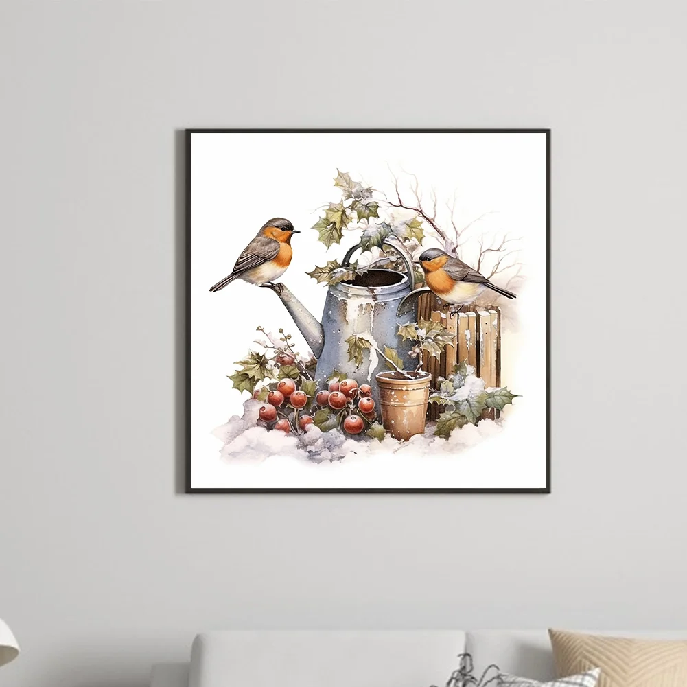 Diamond Painting - Full Round Drill - Winter Bird(Canvas|30*30cm)
