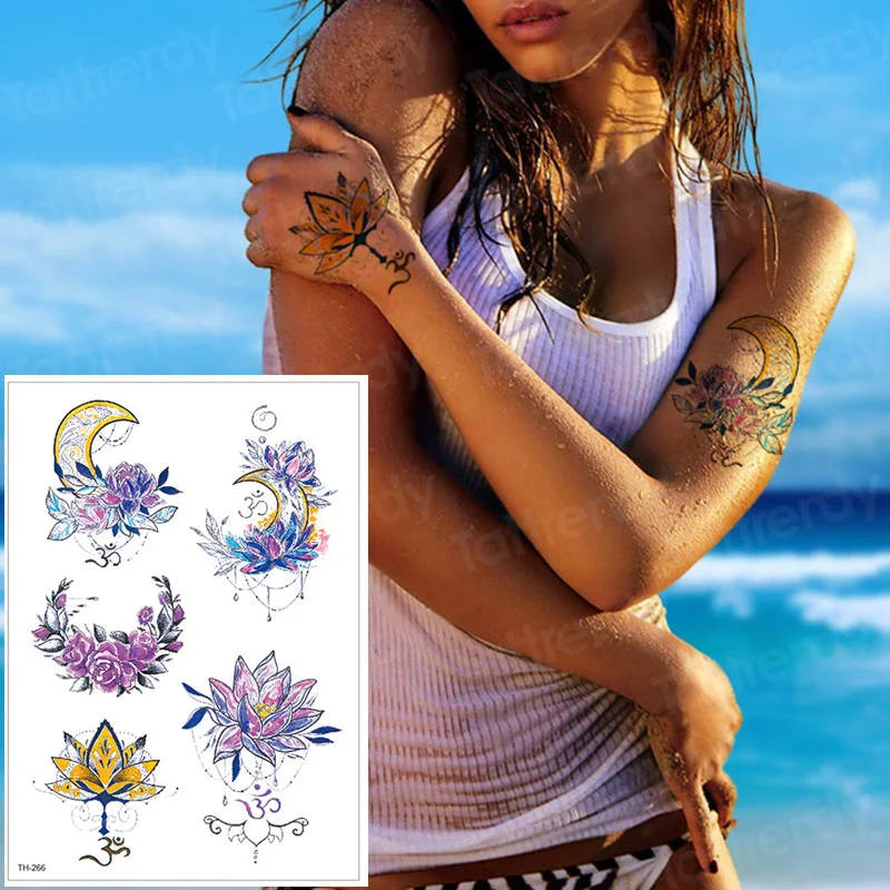 waterproof tattoo stickers bikini peony tattoo & body art flower rose tattoo fake water transfer tattoo temporary tatoo leg arm