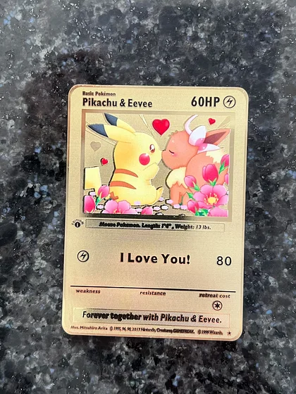 gold valentines pokemon card Day / Anniversary Gold Metal Pokemon Card Valentine