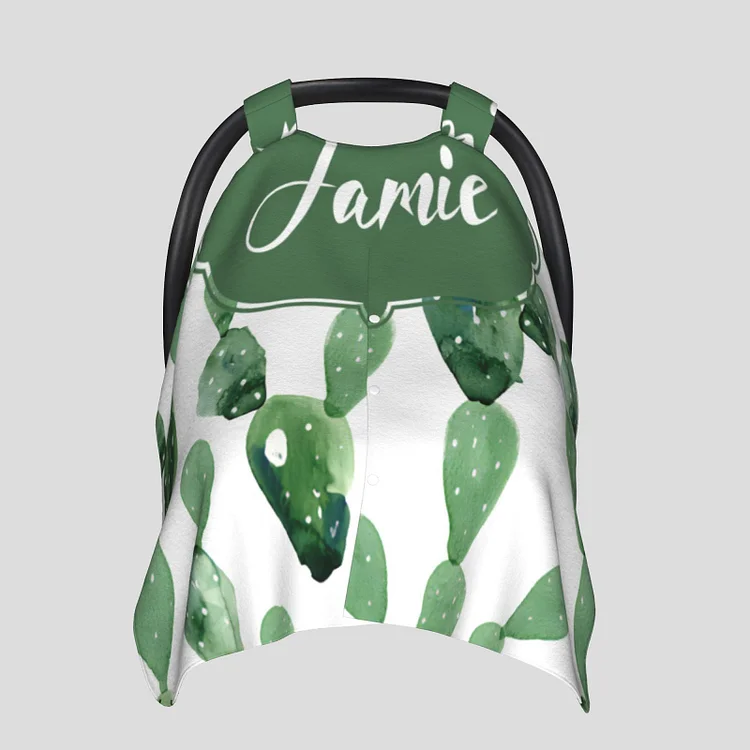Personalized Baby Cactus Car Seat Canopy for Comfort & Unique| C54