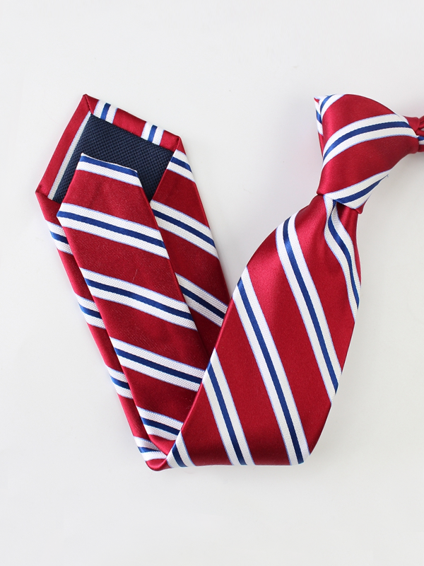 US Stripe Red Silk Tie-Real Silk Life