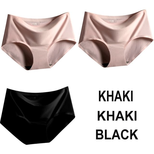 3PCS/Set Seamless Panties Women Underwear Sexy Panties Female Lingerie Underpants Briefs Invisible Pantys Solid Color Intimates