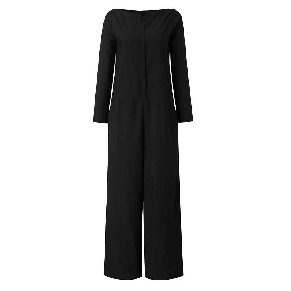 V-NECK SATIN JUMPSUIT