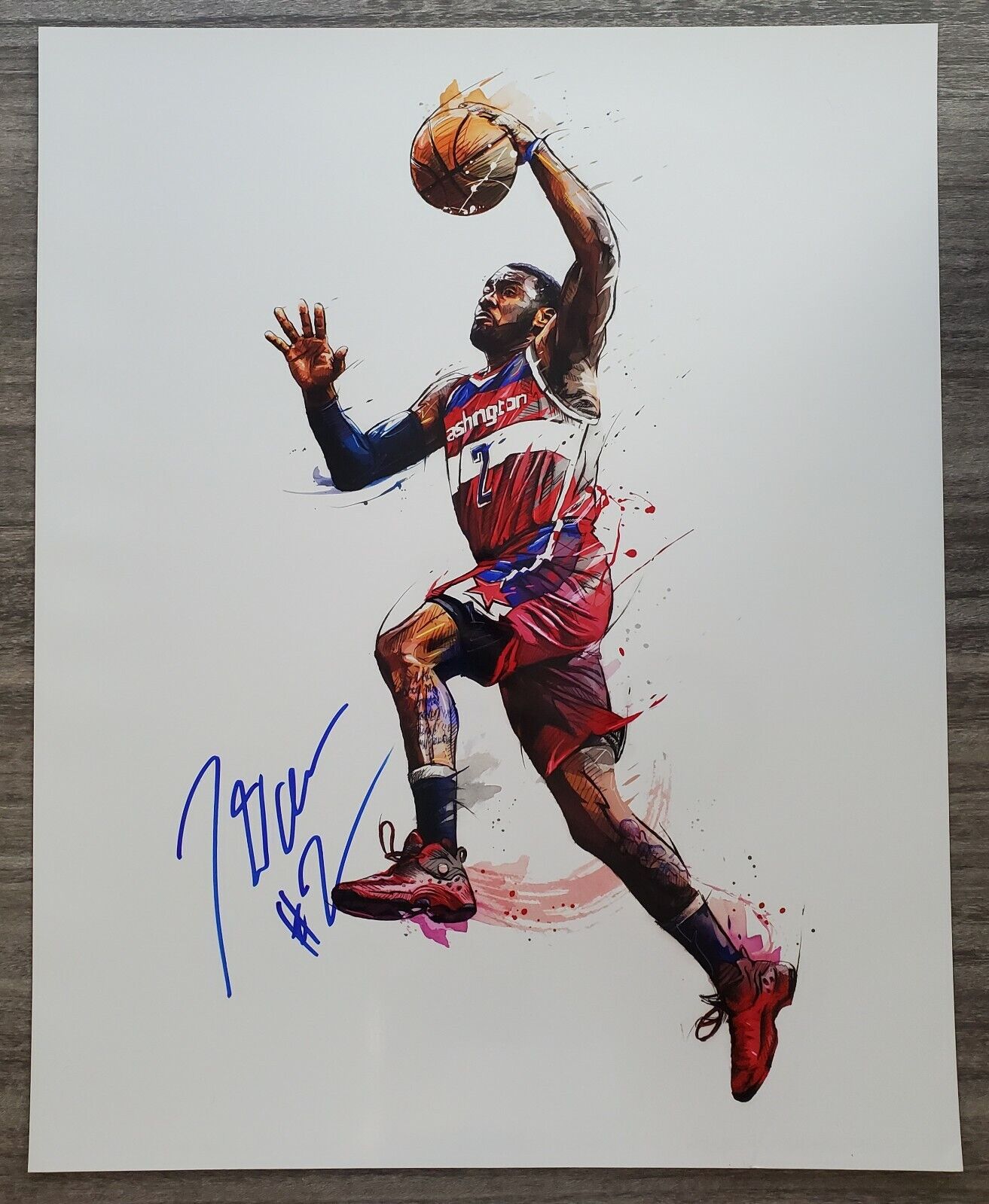 John Wall Signed 16x20 Metallic Photo Poster painting Washington Wizards Rockets NBA LEGEND RAD