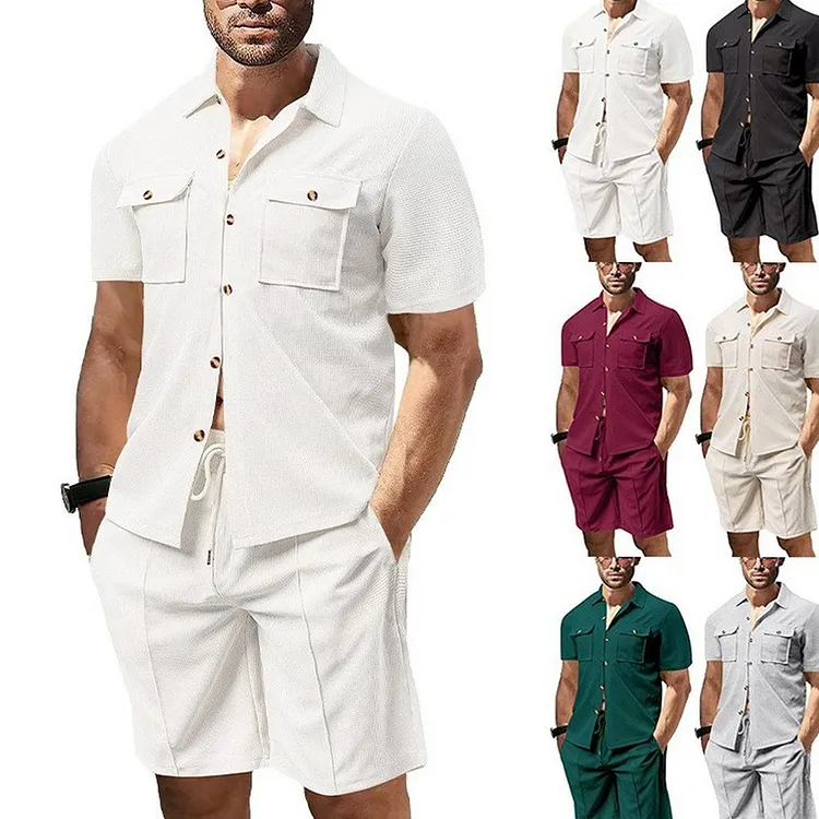 Men's Casual Shorts and T - Shirt Set Minimalist Two Piece Outfit