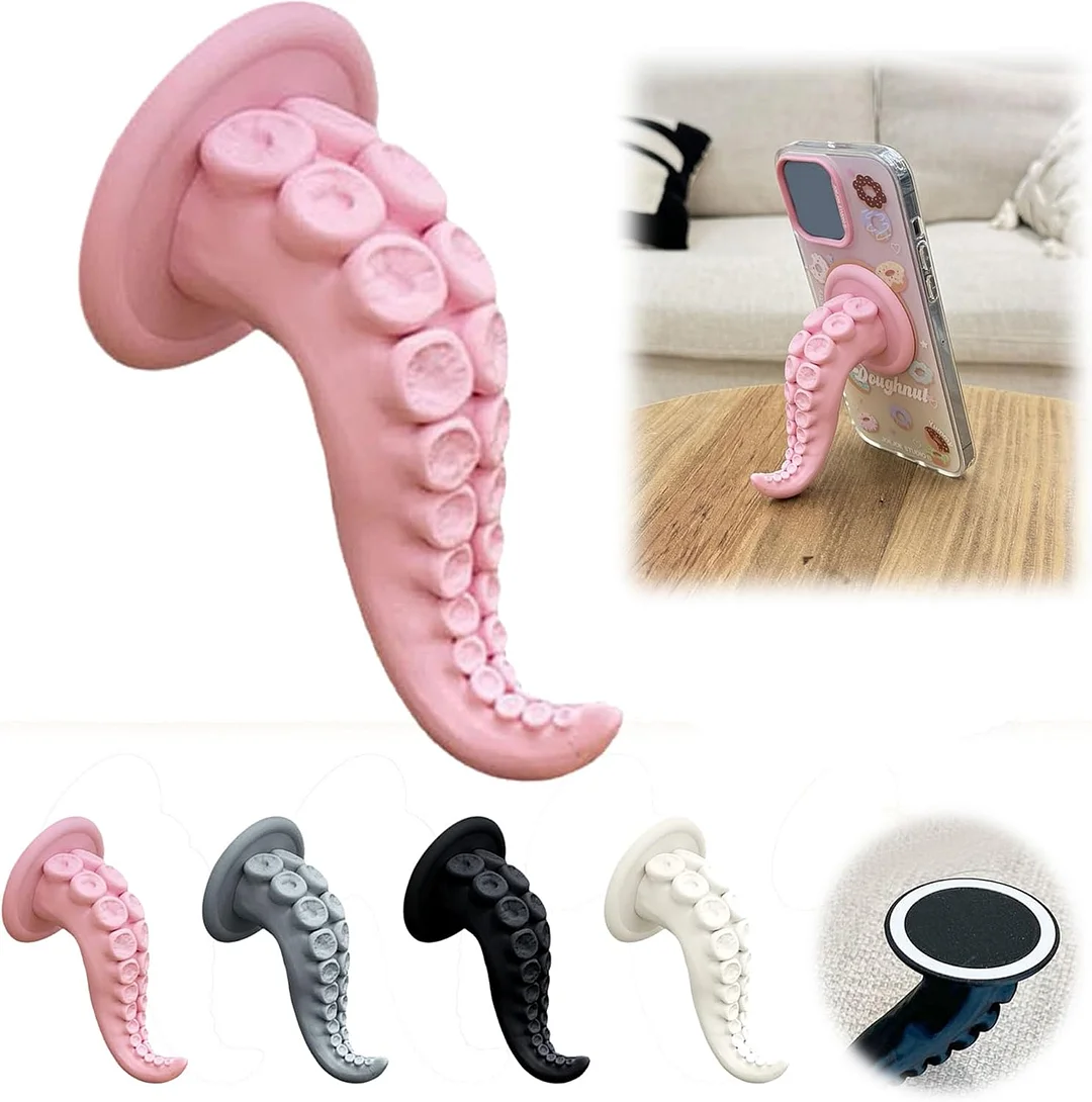 Octopus Claw Magnetic Bracket, 3D Octopus Claw Magnetic Bracket for Phone, Creative Octopus Tentacle Magnetic Phone Holder, Multifunctional Octopus Holder Phone Stand (Gray)