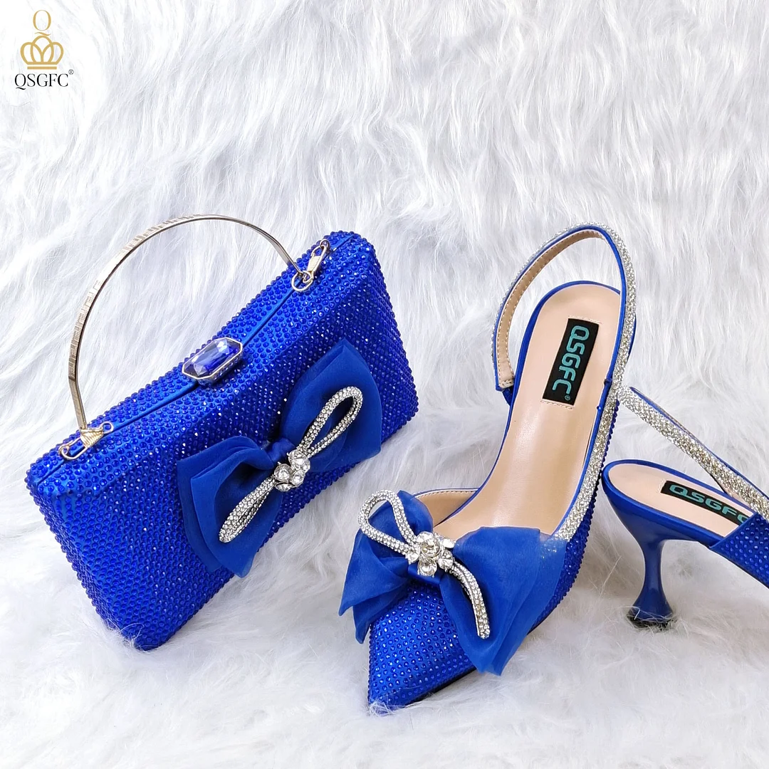 The latest INS Style Shoes And Bags To Match With Beautiful And Noble Ladies Shoes And Bag Decorated With Large Bows Party Shoes