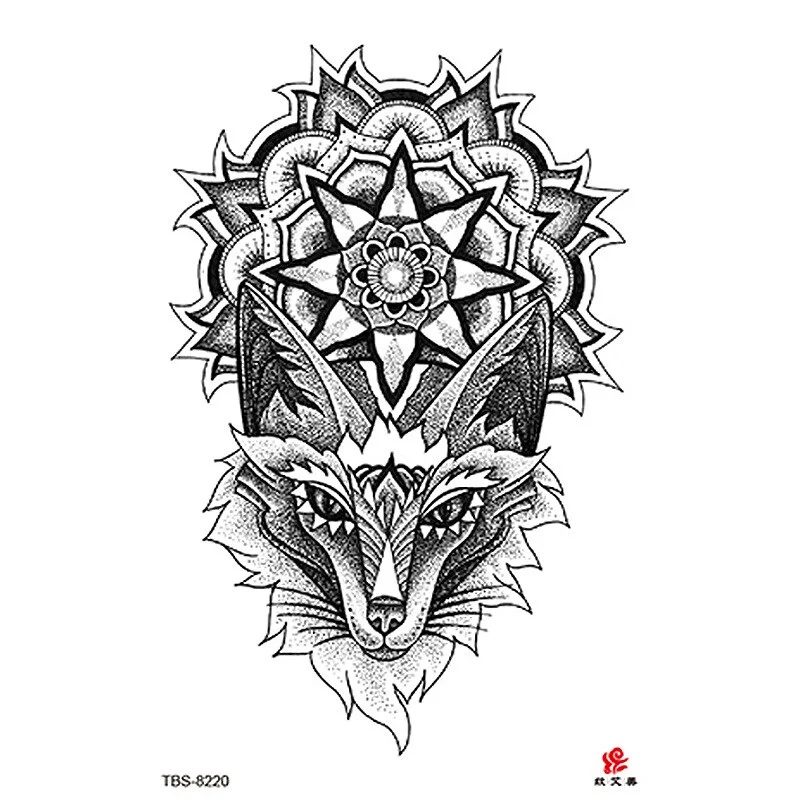 Sdrawing Temporary Tattoo Sticker Dark Snake Tattoos Flower Tatoos Body Art Geisha Water Transfer Clavicle Arm Fake Tatto