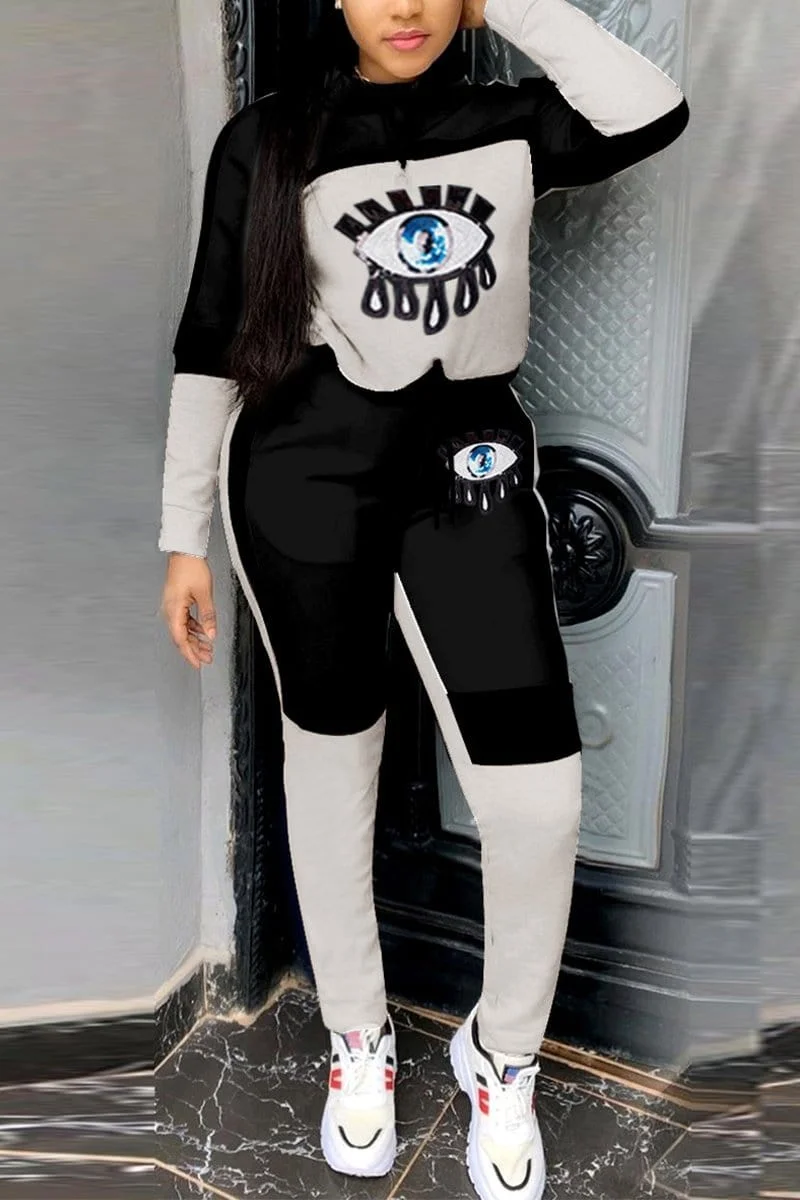 Fashion Sports Hooded Two Piece