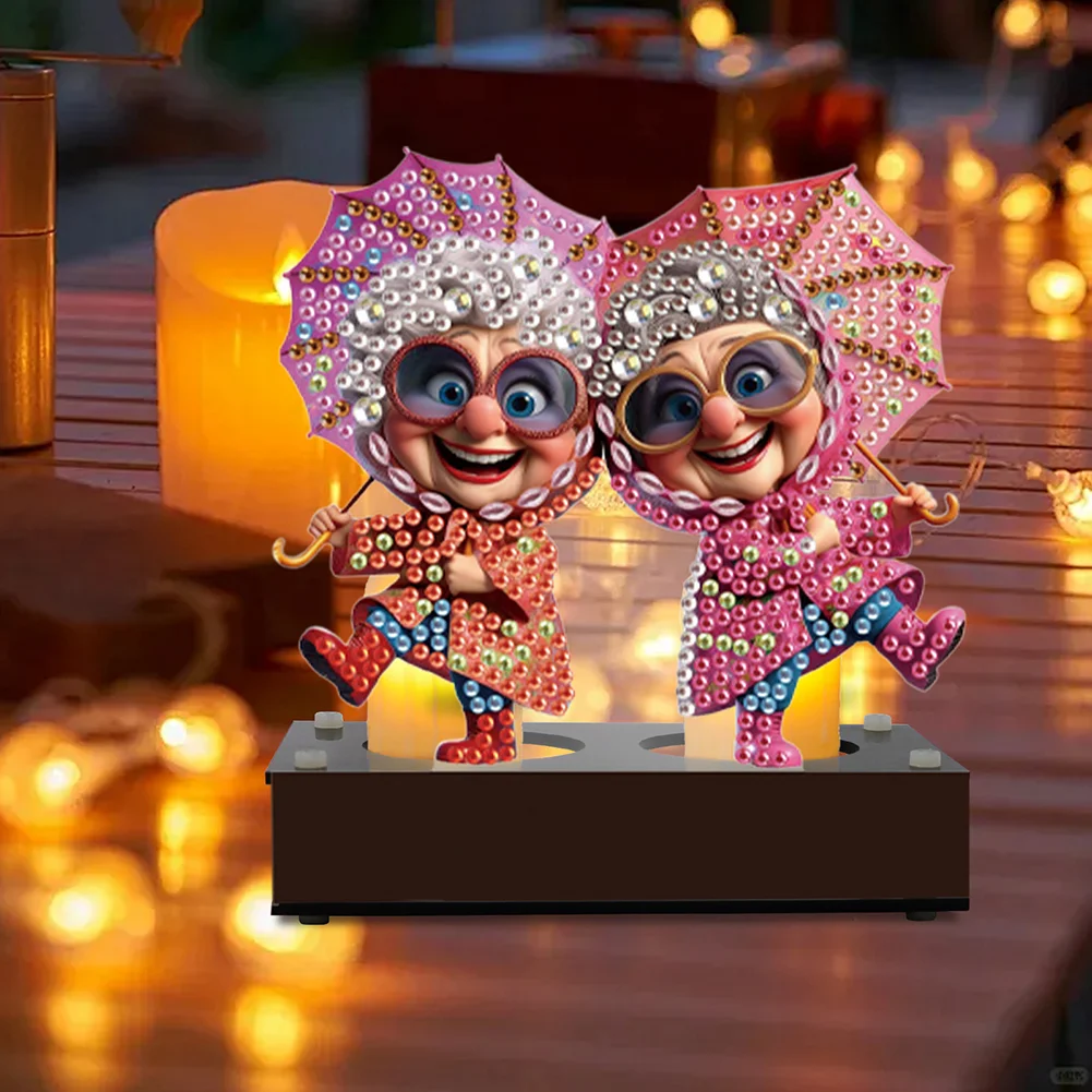 DIY Old People Diamond Painting Candle Holder Ornaments Aromatherapy Candle Holder