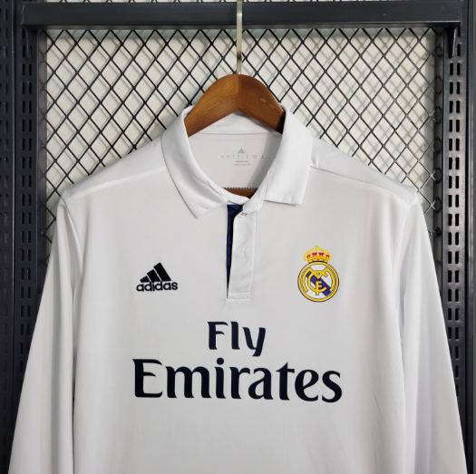 Retro 16-17 Real Madrid Home Long Sleeve Football Shirt Thai Quality