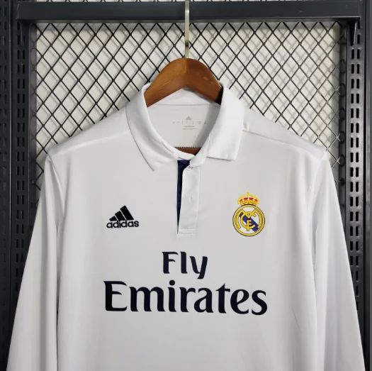 Retro 16-17 Real Madrid Home Long Sleeve Football Shirt Thai Quality