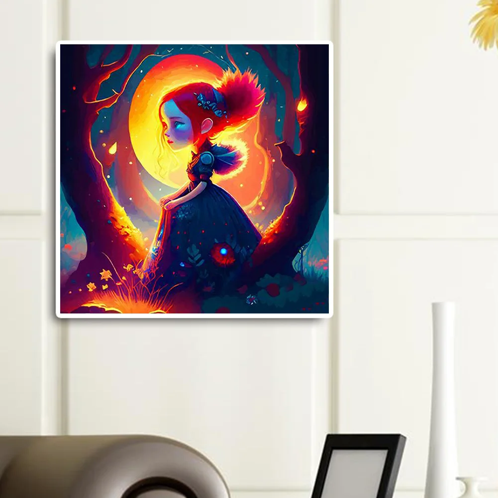 Full Round Diamond Painting 30*30cm - Little Girl