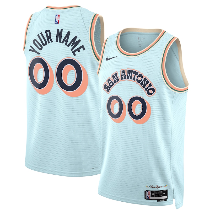 Unisex San Antonio Spurs  Light Blue 2024/25 Custom Swingman Jersey - City Edition mysite
