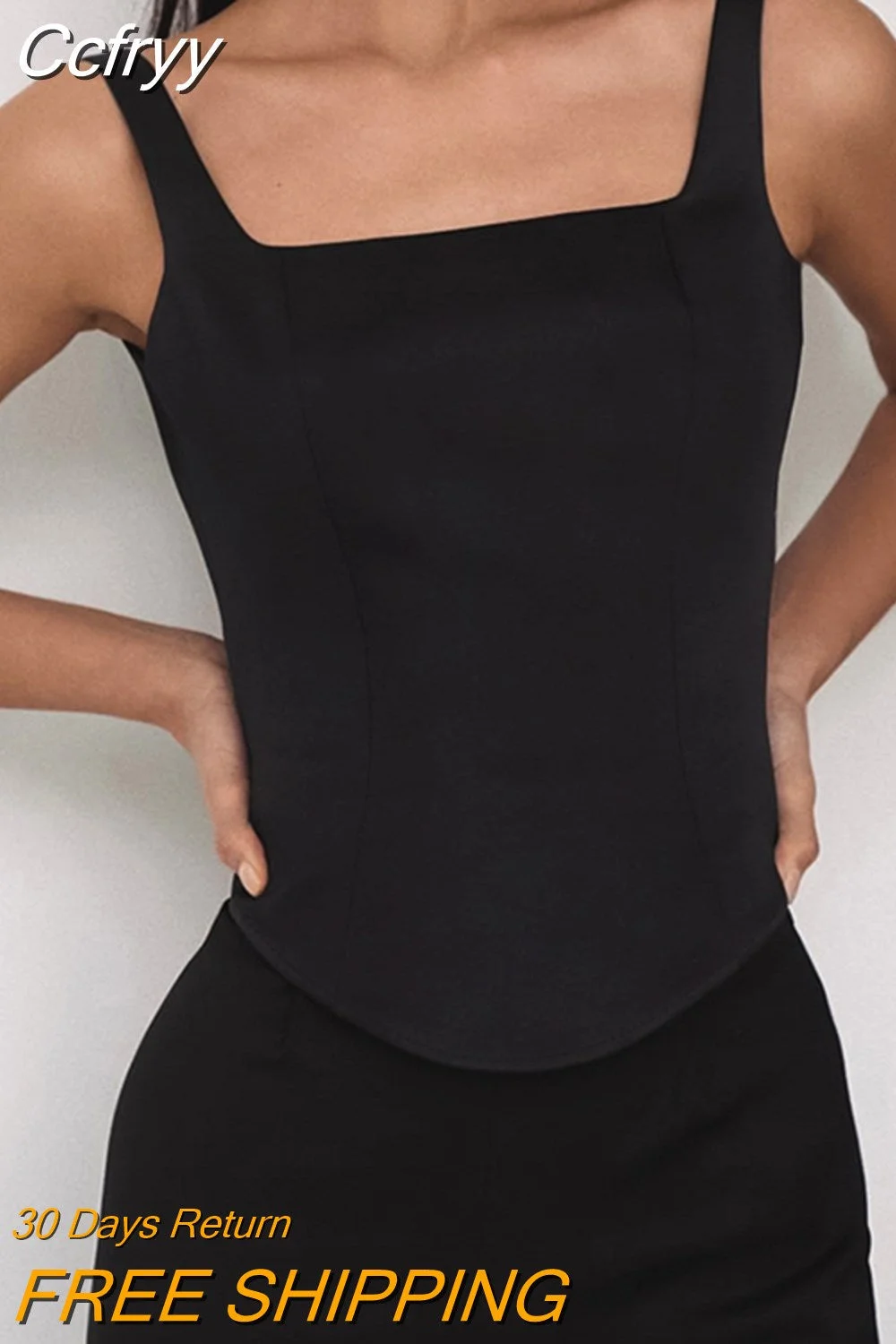 Huibahe Casual White Tank Corset Tops Women Square Collar Sexy Triangle Sleeveless Camis Office Lady Black Summer Tops 2023