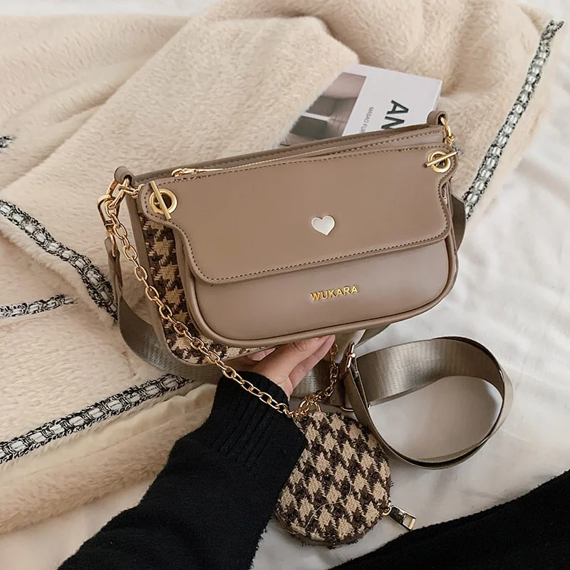 էѧӧܧ fashion women shoulder bags designer messenger bags luxury pu leather crossbody bag lady small purse 3 bag set