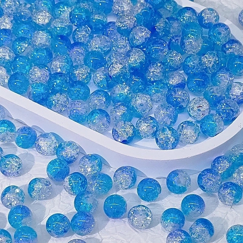 50 PCS/Package Diameter 10mm Diameter 8mm Glass Crackle Glass Beads Round Jewelry Accessories