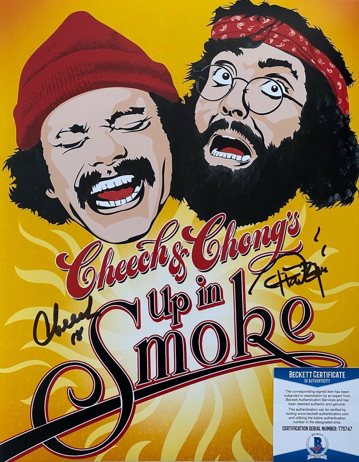 Cheech & Chong Up in Smoke Original Signed 11X14 Photo Poster painting w/Beckett COA #7