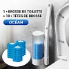 Ensemble de Brosse &agrave; Toilettes avec T&ecirc;tes de Remplacement Jetables