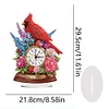 Flower Cardinal DIY Diamond Clock Ornament