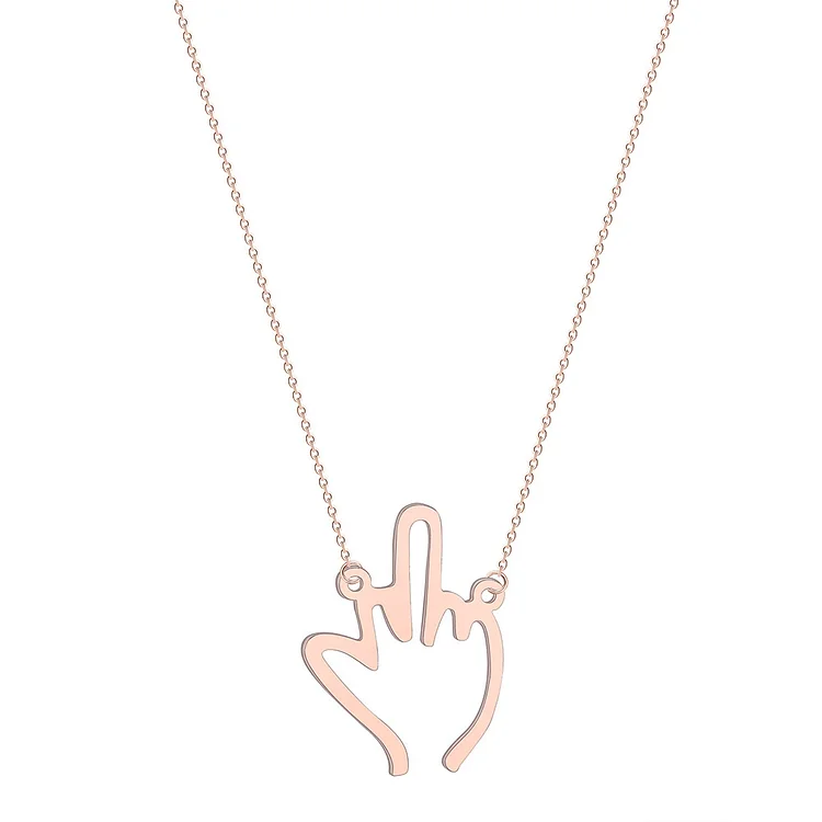 Funny Middle Finger Pendant Necklace Friendship Couple Gifts