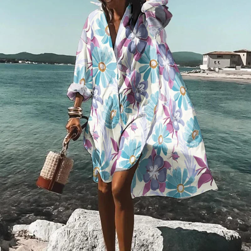 ⚡NEW SEASON⚡Loose Floral-Print Resort Midi Dress