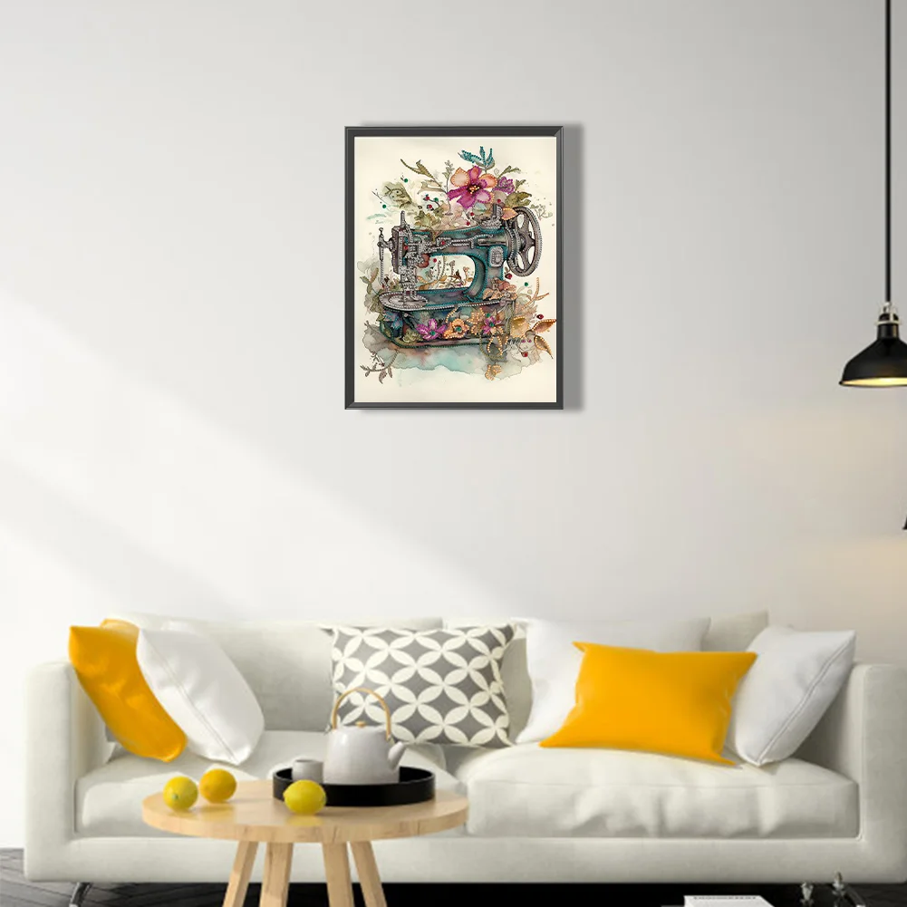 Diamond Painting - Partial Special Shaped Drill - Sewing Machine(Canvas|30*40cm)