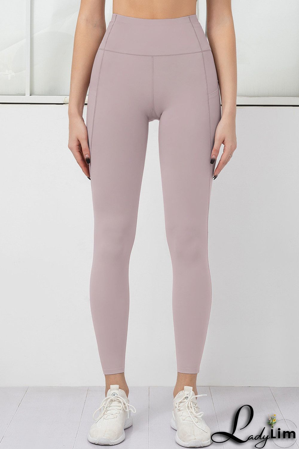 Orange Pink Casual Sportswear Solid Basic Skinny High Waist Trousers