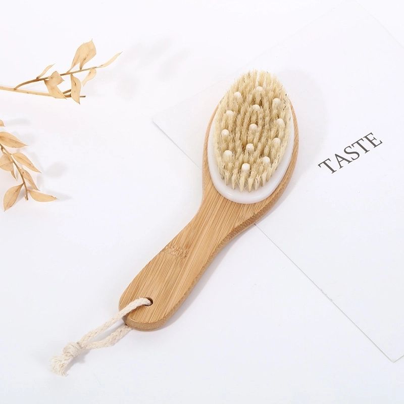 Retro Solid Color Wood Bath Brush/massage Brush 1 Piece